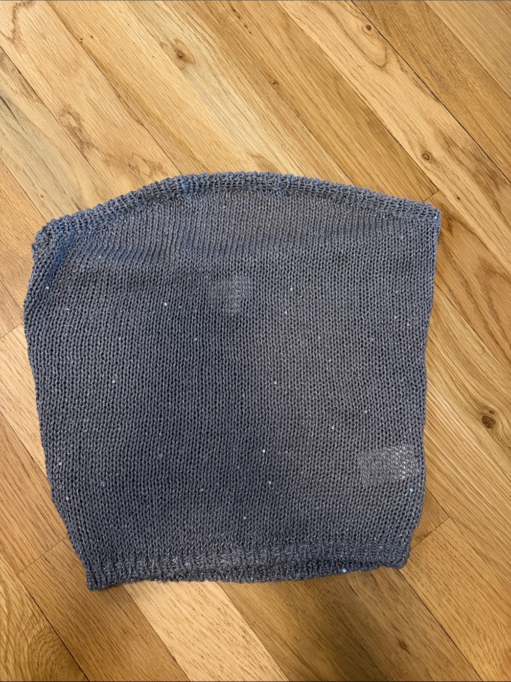 L.A. Hearts Gray Sparkle V-Neck Knit Sweater